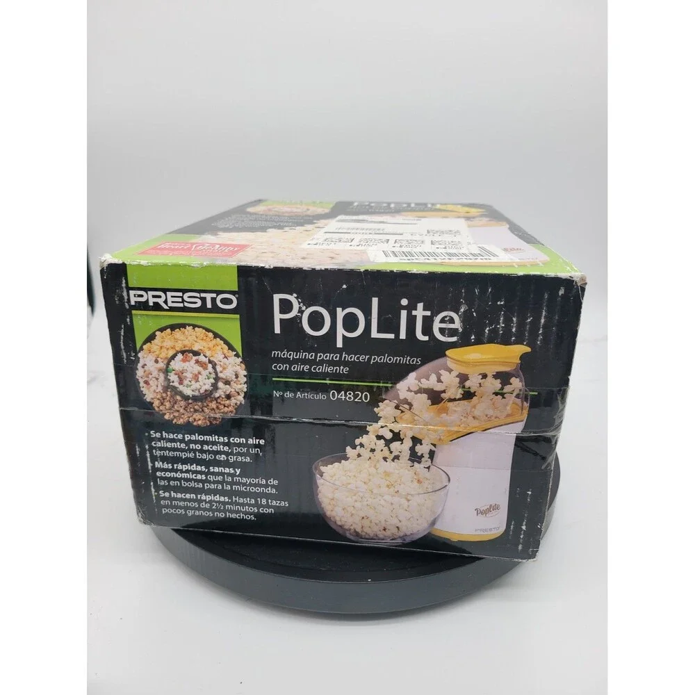 Presto PopLite 04820 Hot Air Popper Electric Popcorn Maker Heart Healthy Snack